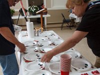 Maureen and Mel Smith of Artistic Endeavors Warrenton prepare for the painting event : Staff appreciation, luncheon