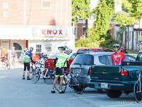 Cyclists gathered in front of the Knox Theatre in downtown Warrenton for the annual Bikes Galore event : Hometown Warrenton, bicycle, cycle, event
